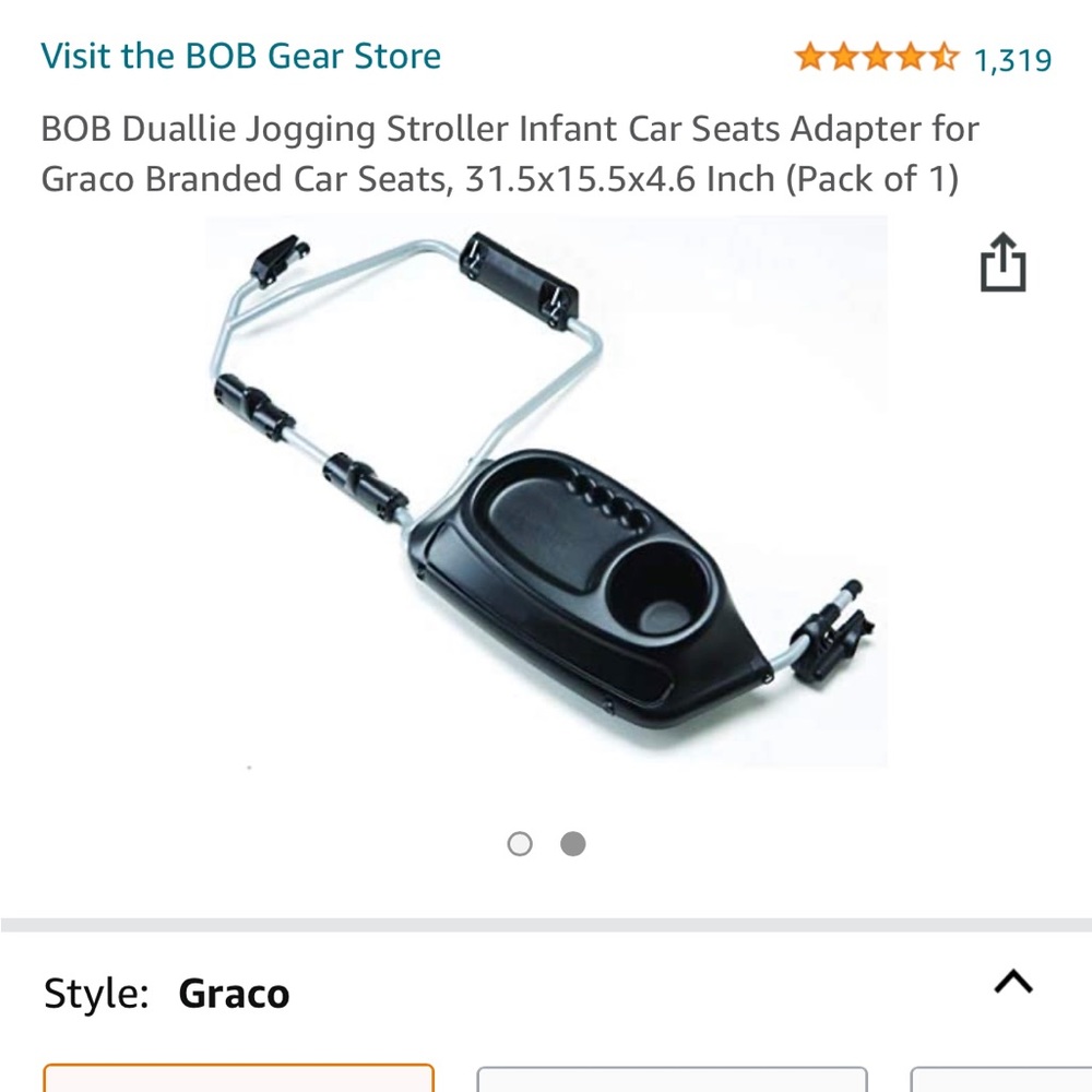 BOB Duallie Jogging Stroller Infant Car Seats Adapter for Graco Branded Car Seat